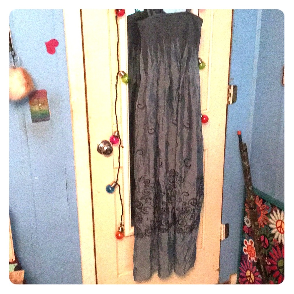 A lapis blue dress